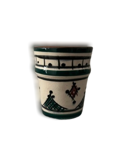Hand-Painted Safi Ceramic Cup - Geometric Design