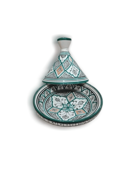 Artisan Handcrafted Safi Tagine - Green Geometric Pattern