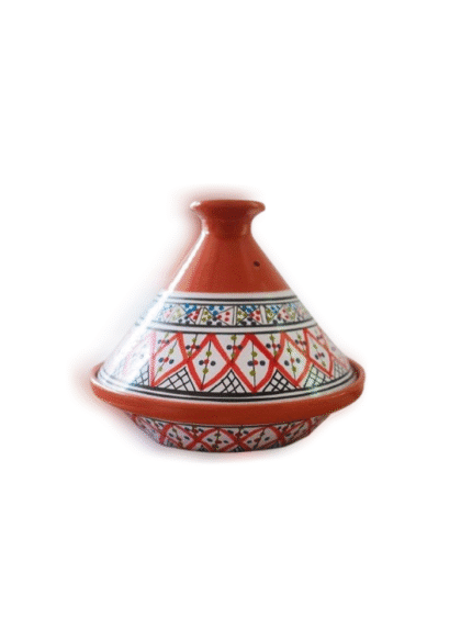 Artisan Terracotta Tagine with Hand-Painted Band