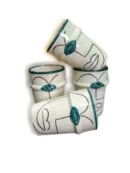 Abstract Face Ceramic Cups