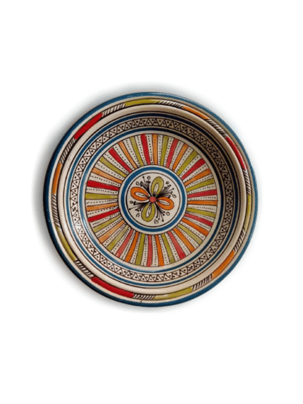 Artisan Colorful Striped Safi Ceramic Plate/Bowl